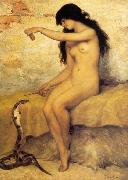 Paul Desire Trouillebert The Nude Snake Charmer oil painting on canvas